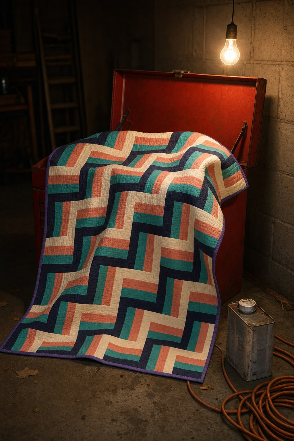 Teal Coral Rails quilt pattern