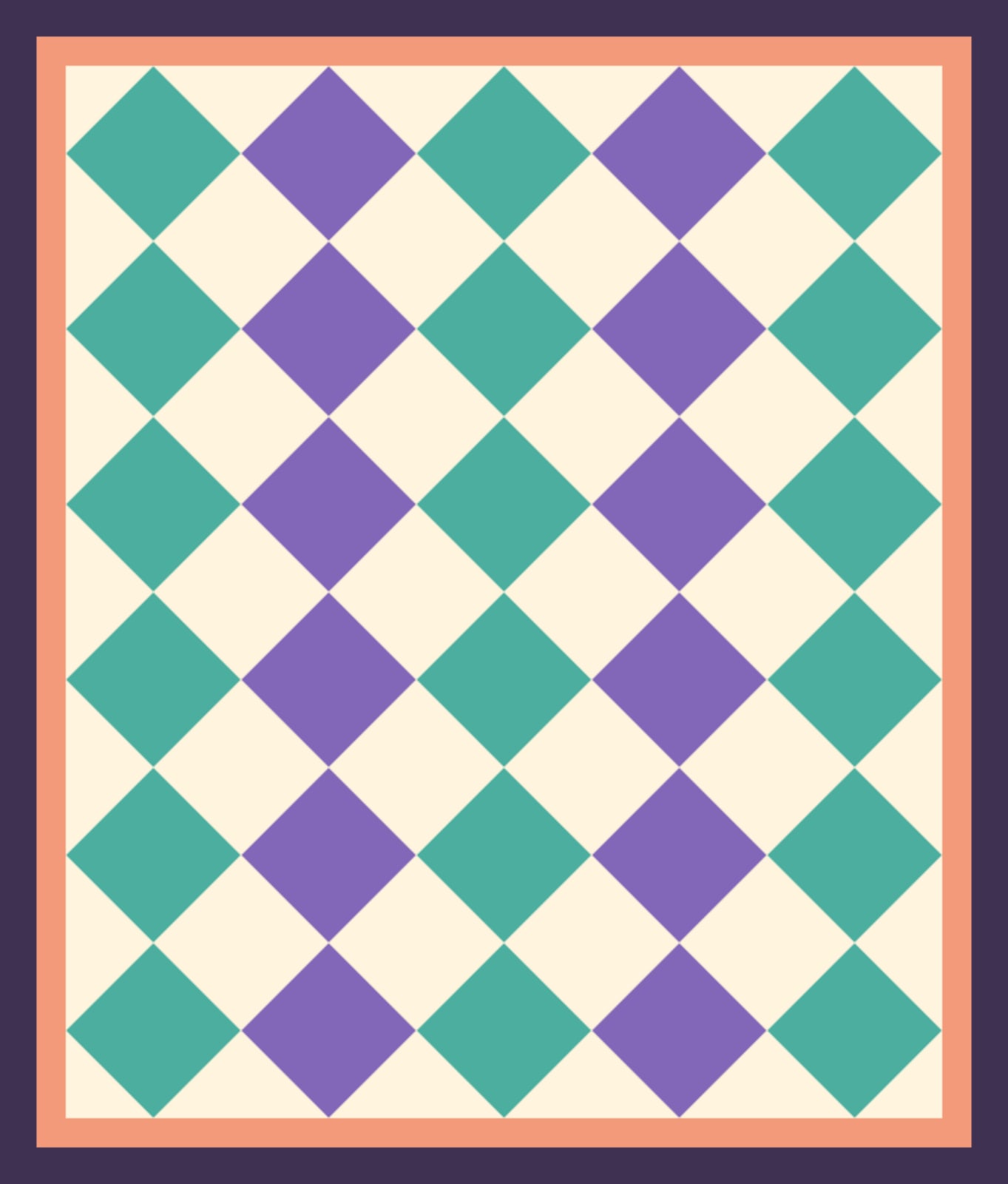 Teal Violet Stars quilt pattern, Sawtooth Star block — view 4