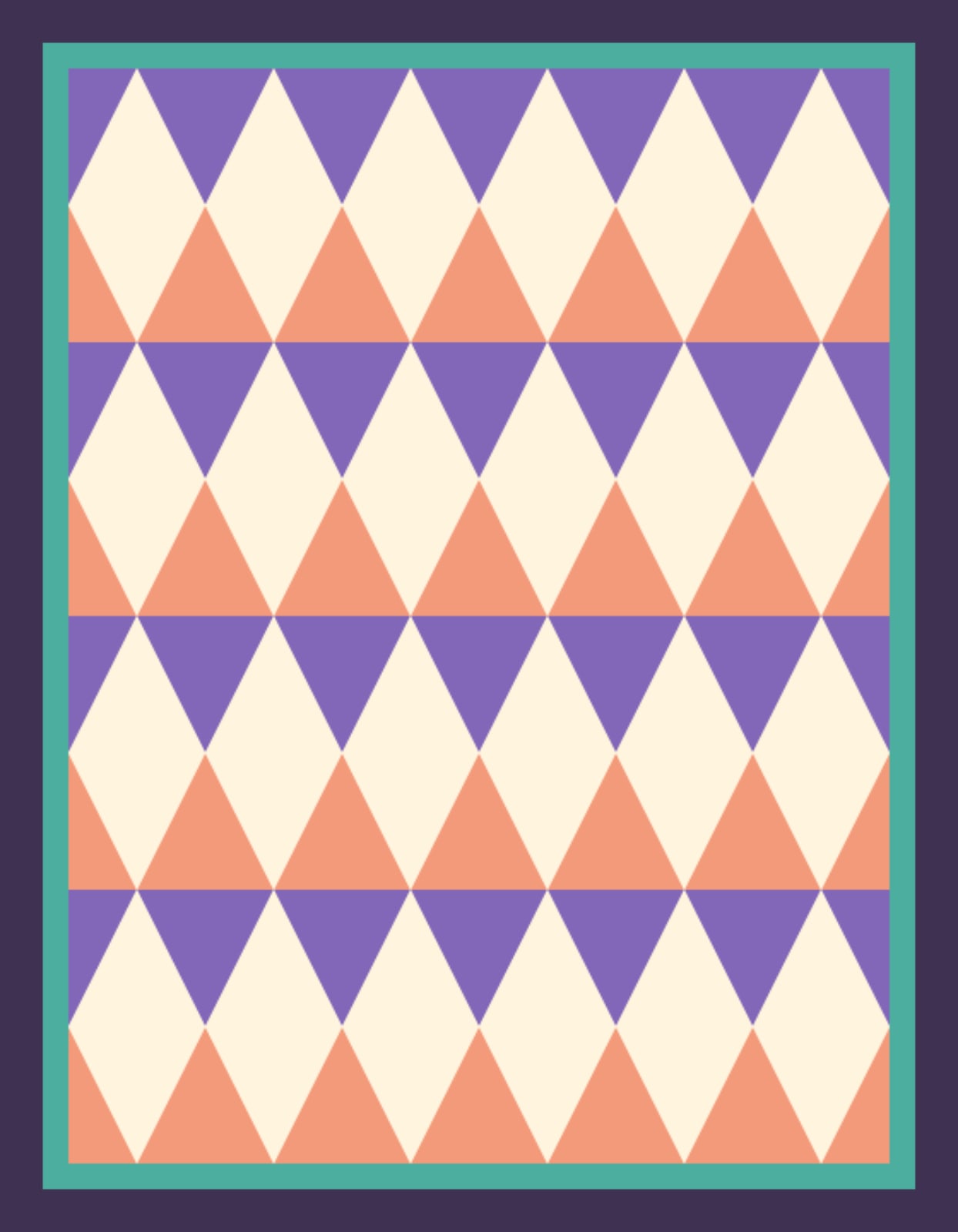 Violet Coral Chevrons quilt pattern, Chevron block — view 2