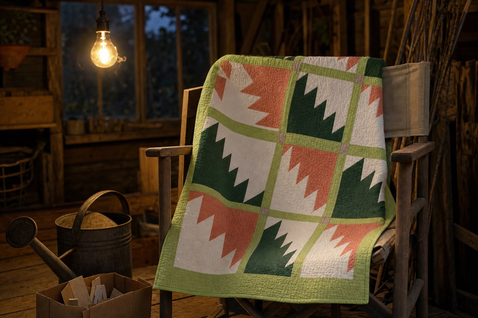 Blossom Path Lakes quilt pattern, Lady of the Lake block