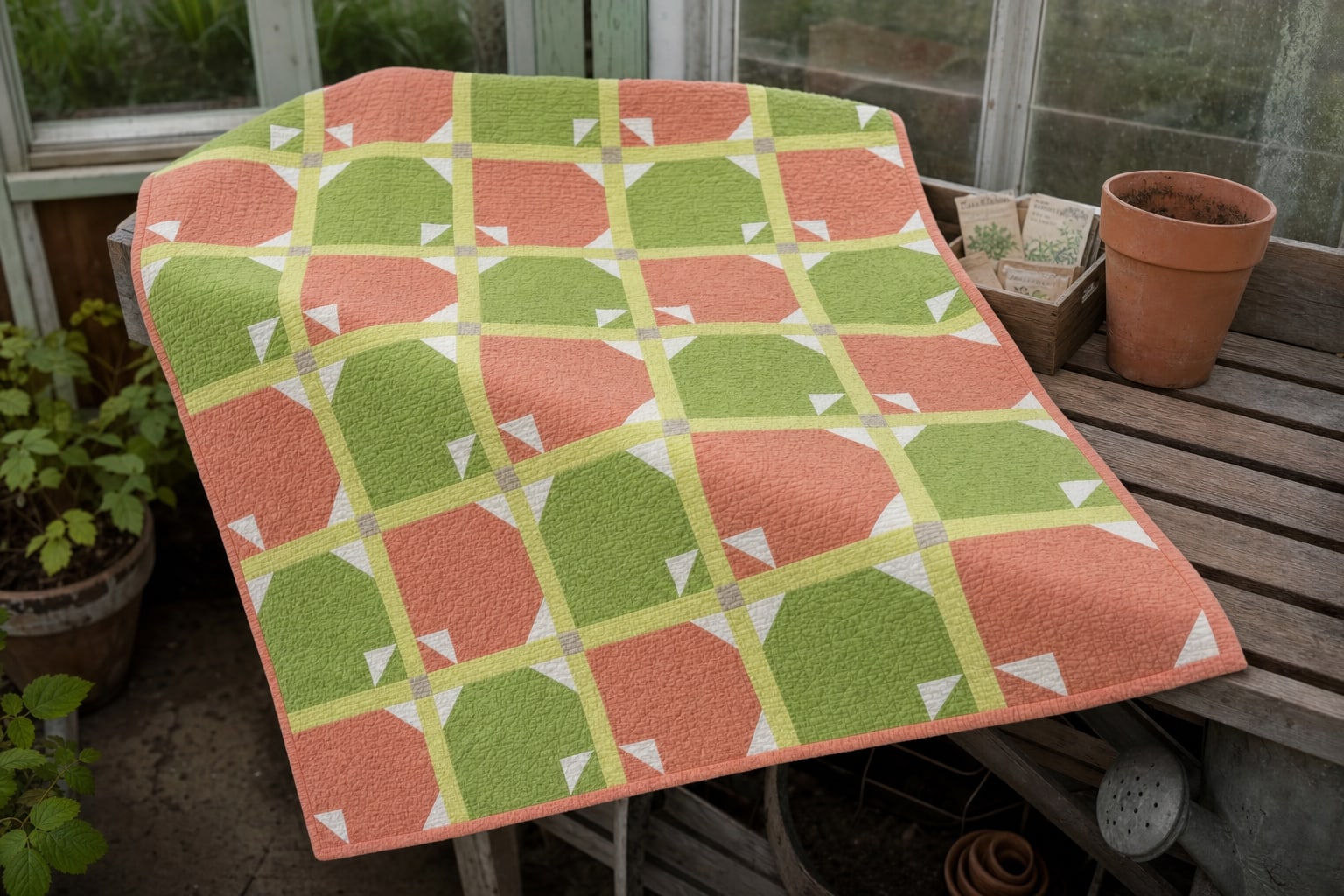 Leaf and Blossom quilt pattern, Maple Leaf block — view 2