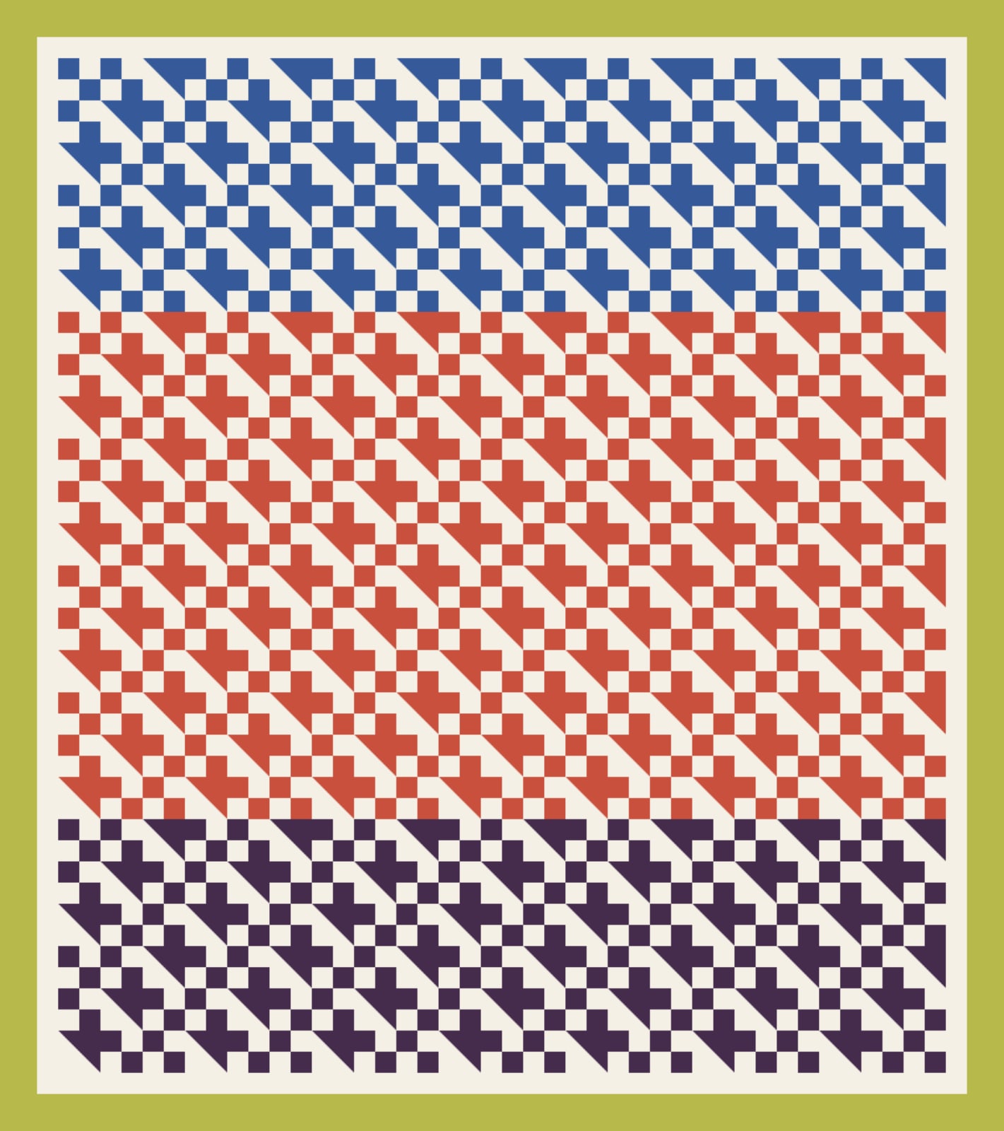 Citron Ladder Bands quilt pattern, Jacob's Ladder block — view 3