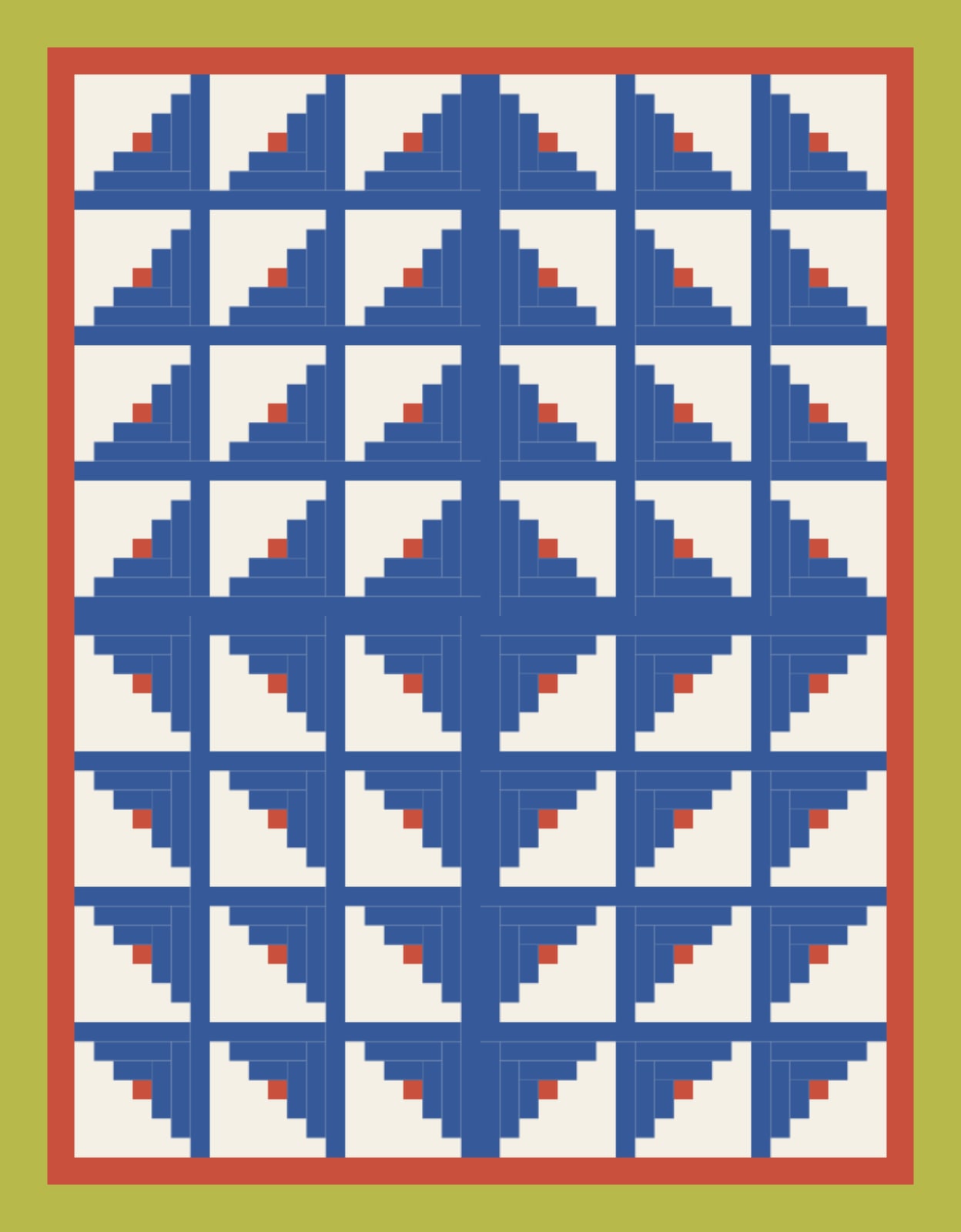 Citron Cabin Raise quilt pattern, Log Cabin block — view 3