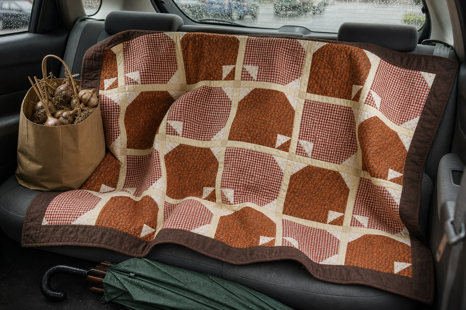 Pumpkin Maple Throw quilt pattern, Maple Leaf block — view 2