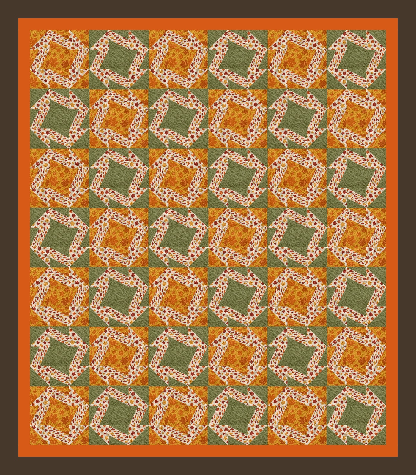 Olive Maple Lap quilt pattern, Corn and Beans block — view 2