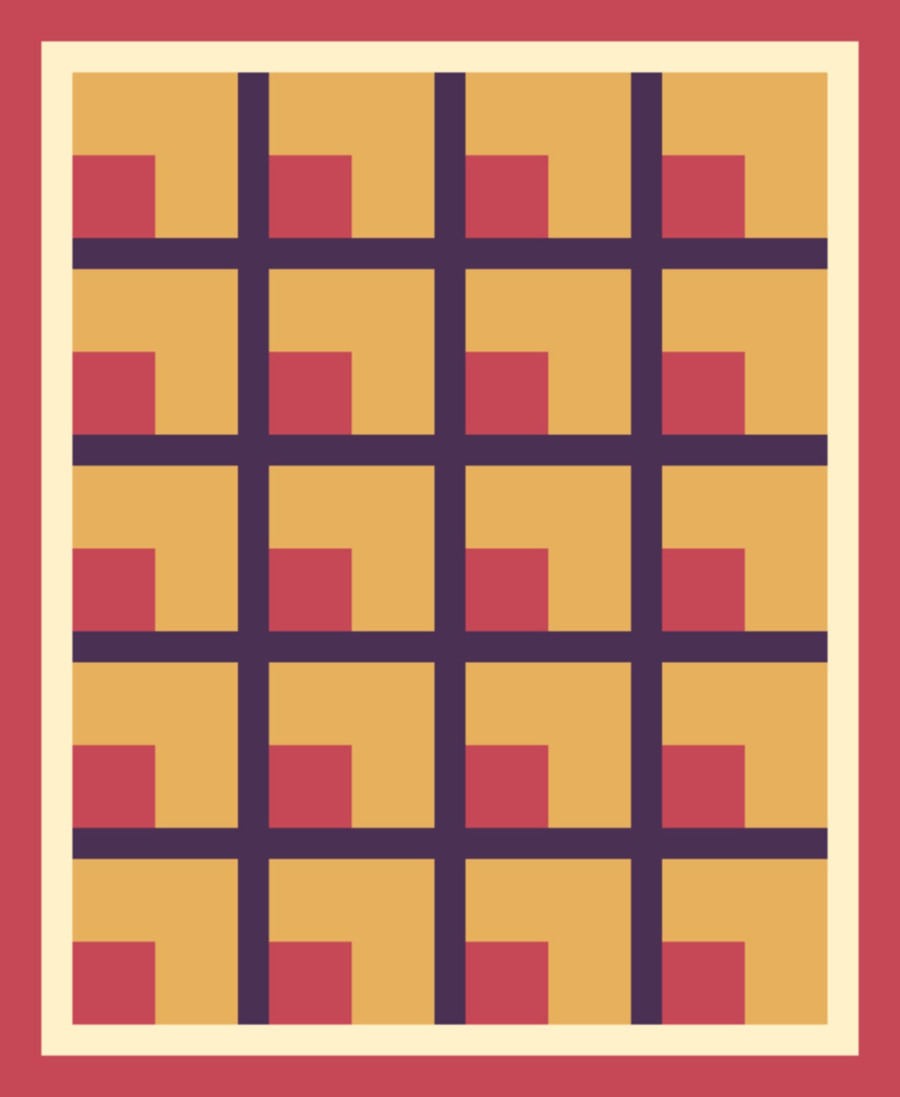 Christmas Holly Bricks quilt pattern, Brick block