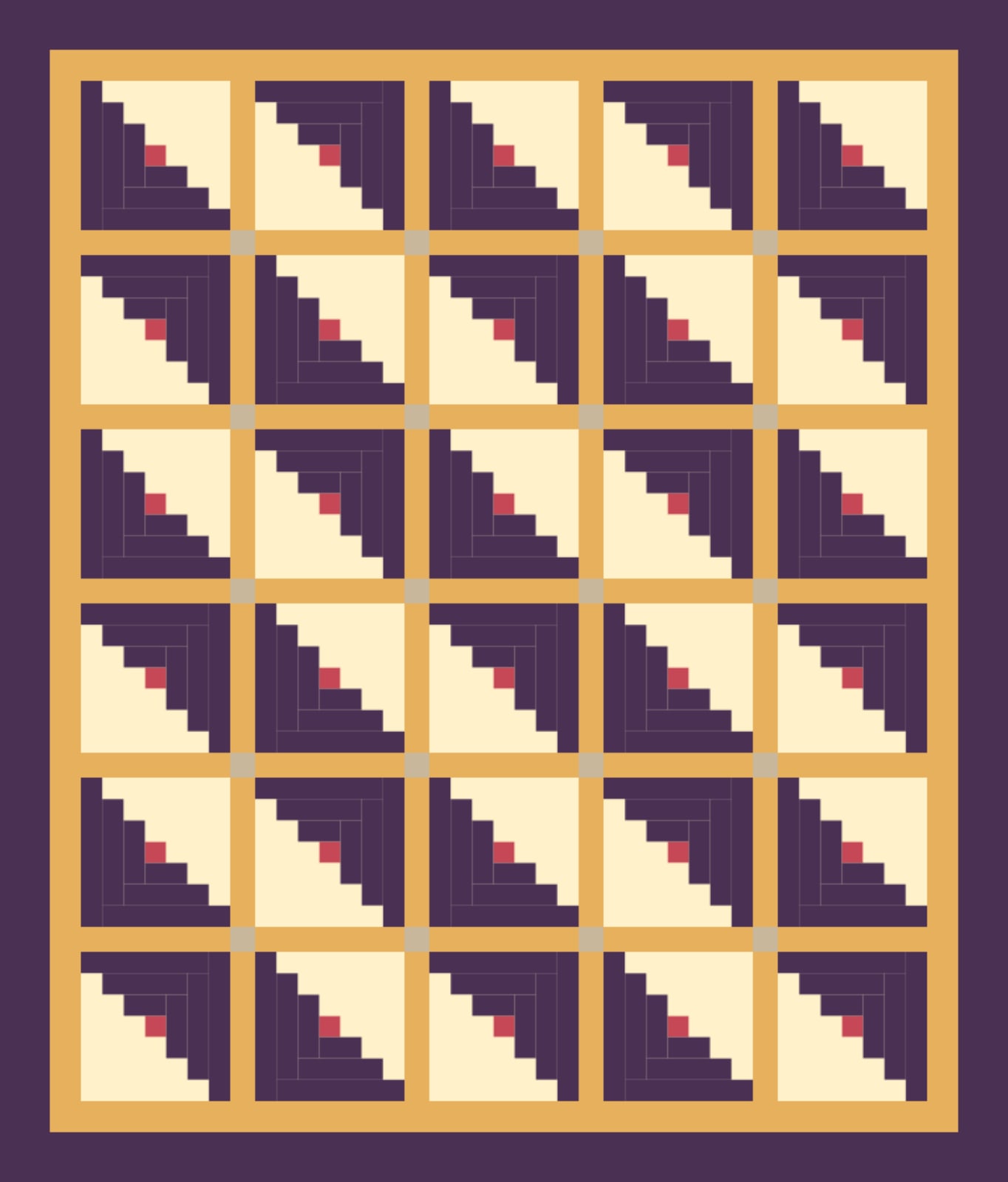 Plum Hearth Cabin quilt pattern, Log Cabin block — view 2
