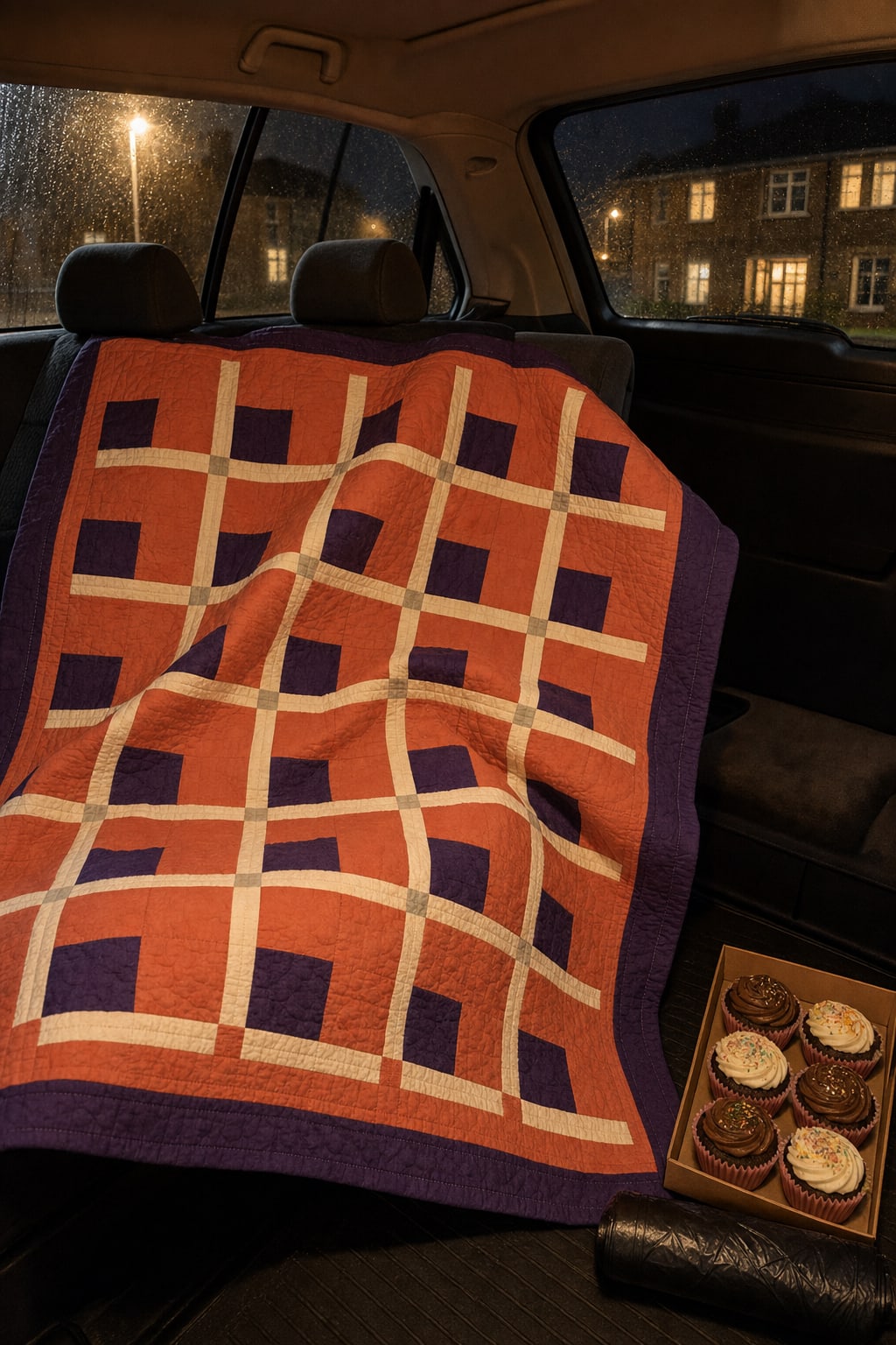 Halloween Pumpkin Bricks quilt pattern, Brick block — view 3