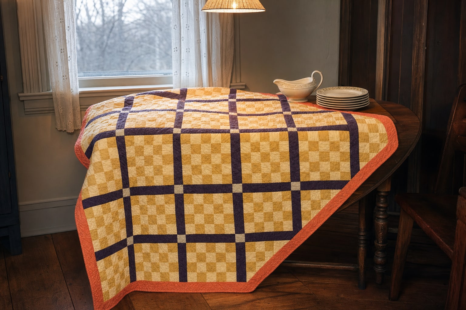 Thanksgiving Table Sixteen quilt pattern, Sixteen Patch block