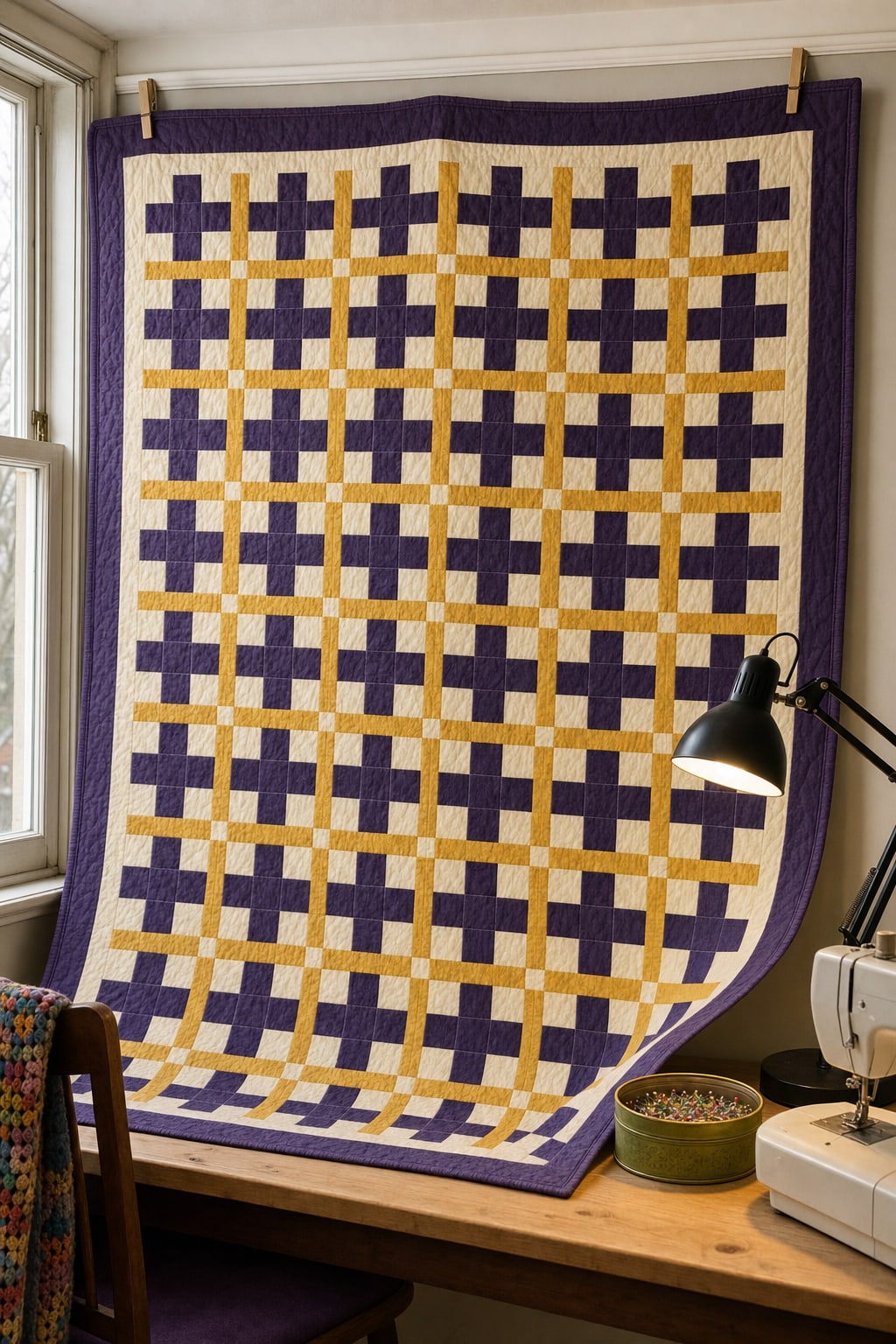St Patrick's Day Plus quilt pattern, Plus block