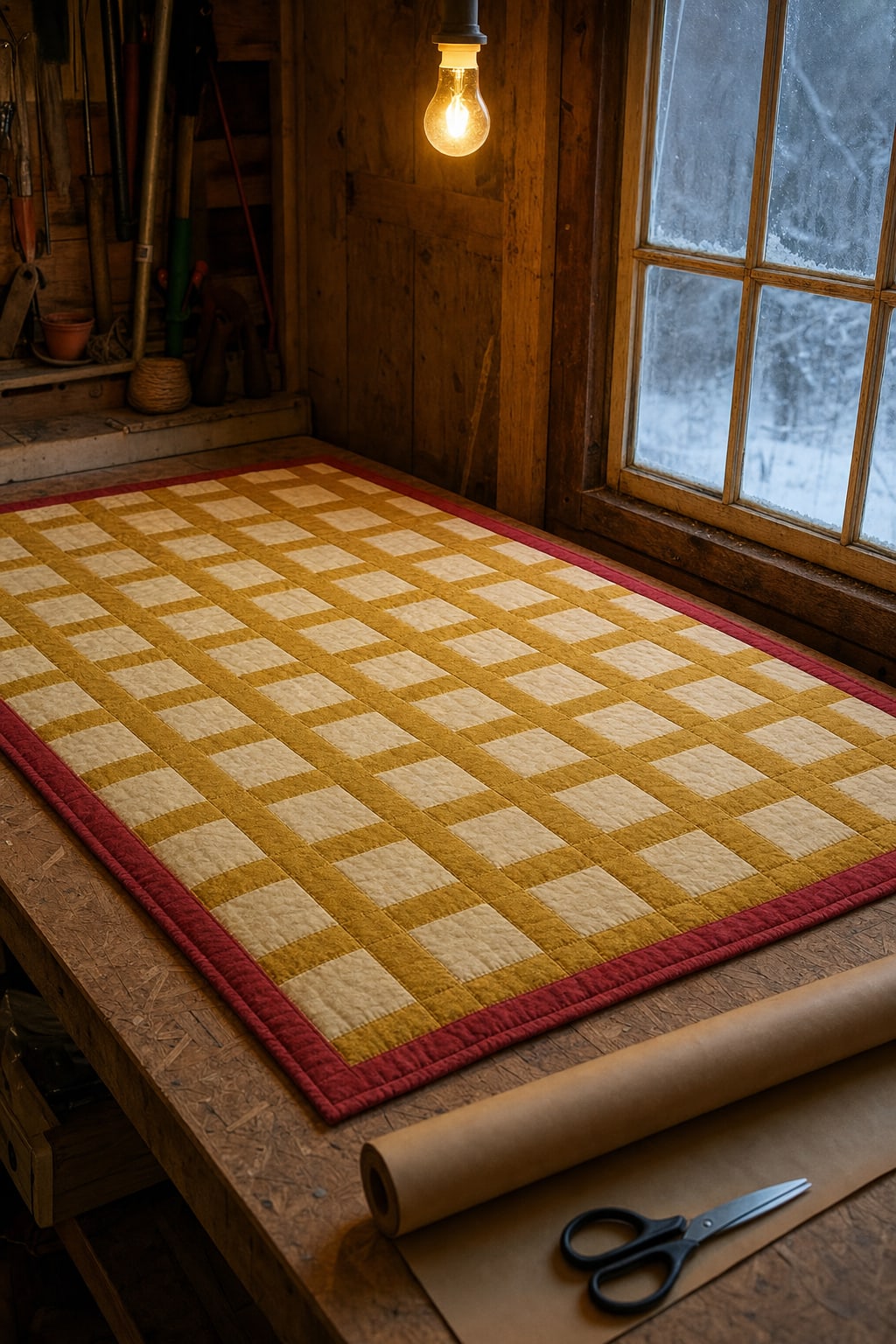 Christmas Gilt Plus quilt pattern, Plus block