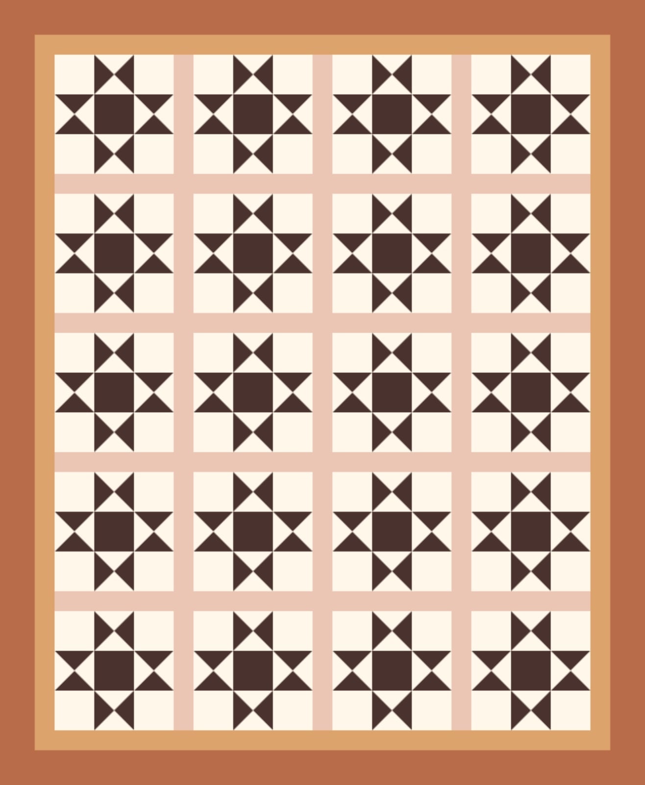 Walnut Ohio Star quilt by Mira Sloane