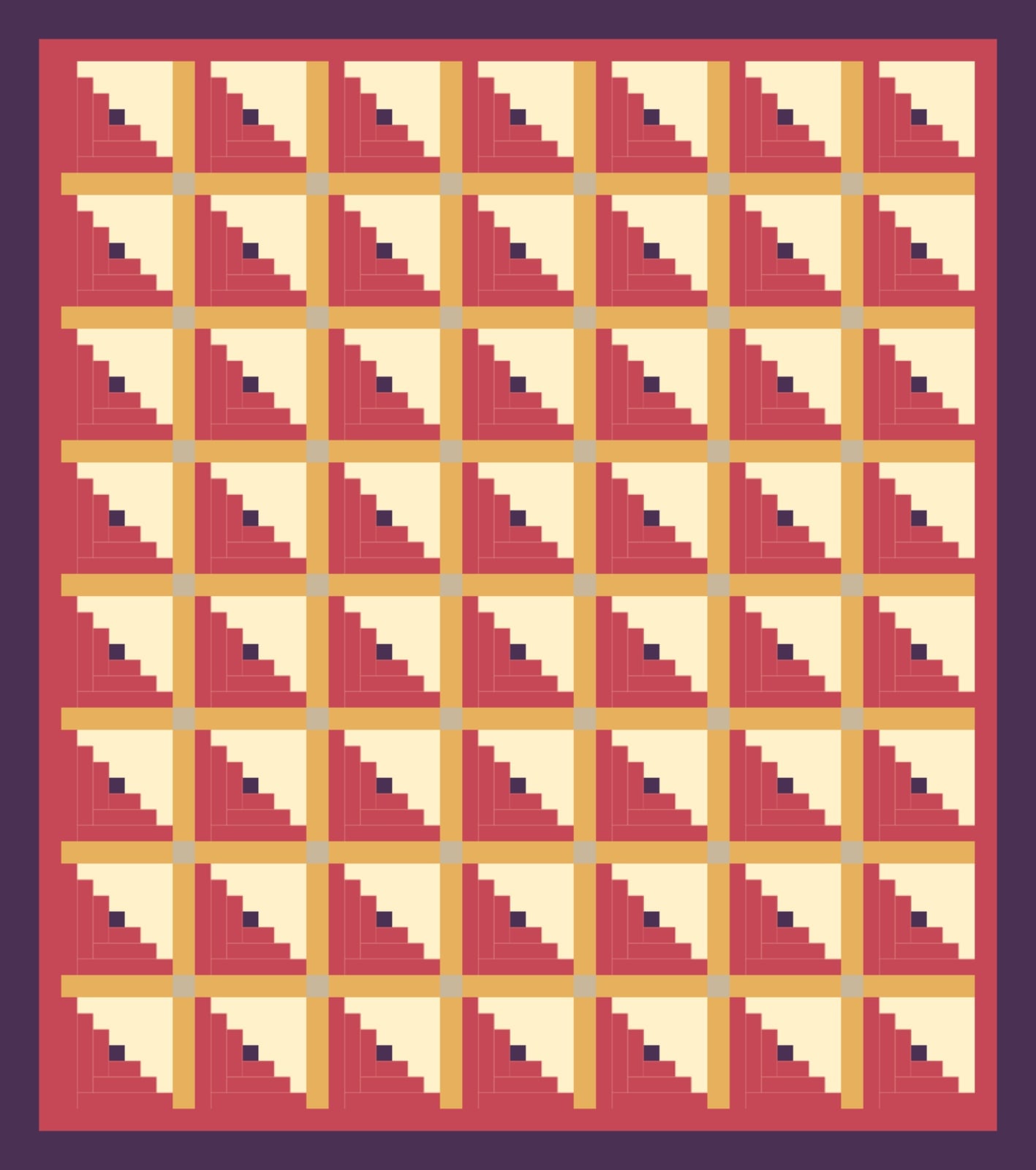 Valentine's Ribbon Cabins quilt by Candlewick Assembly