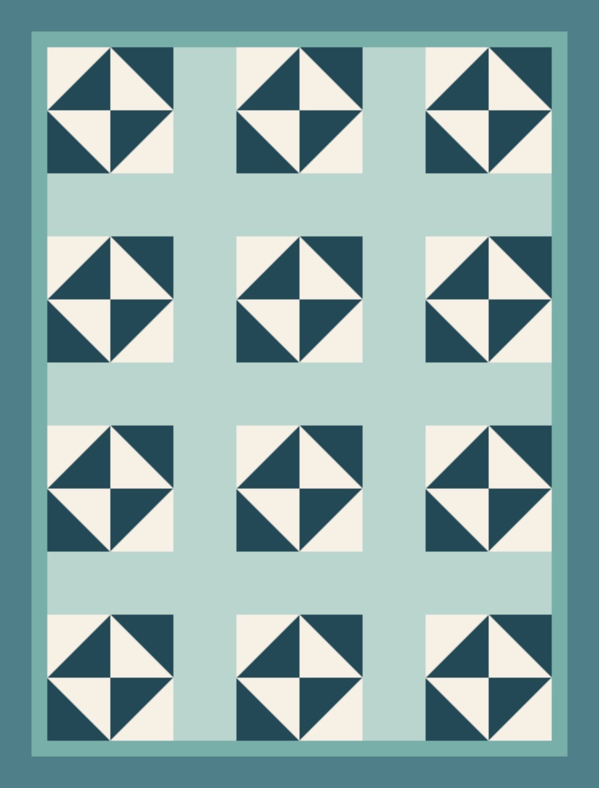 Deep Water Pinwheels quilt by Marlowe Field