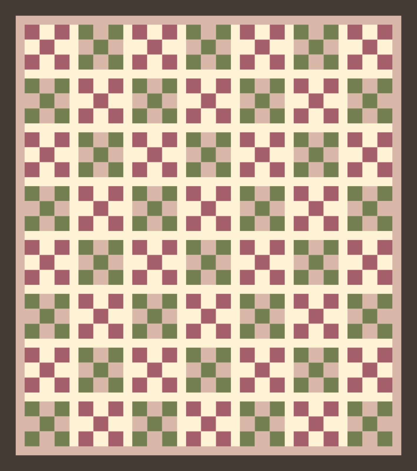 Berry and Rose Nines quilt by Hawthorn Parlour