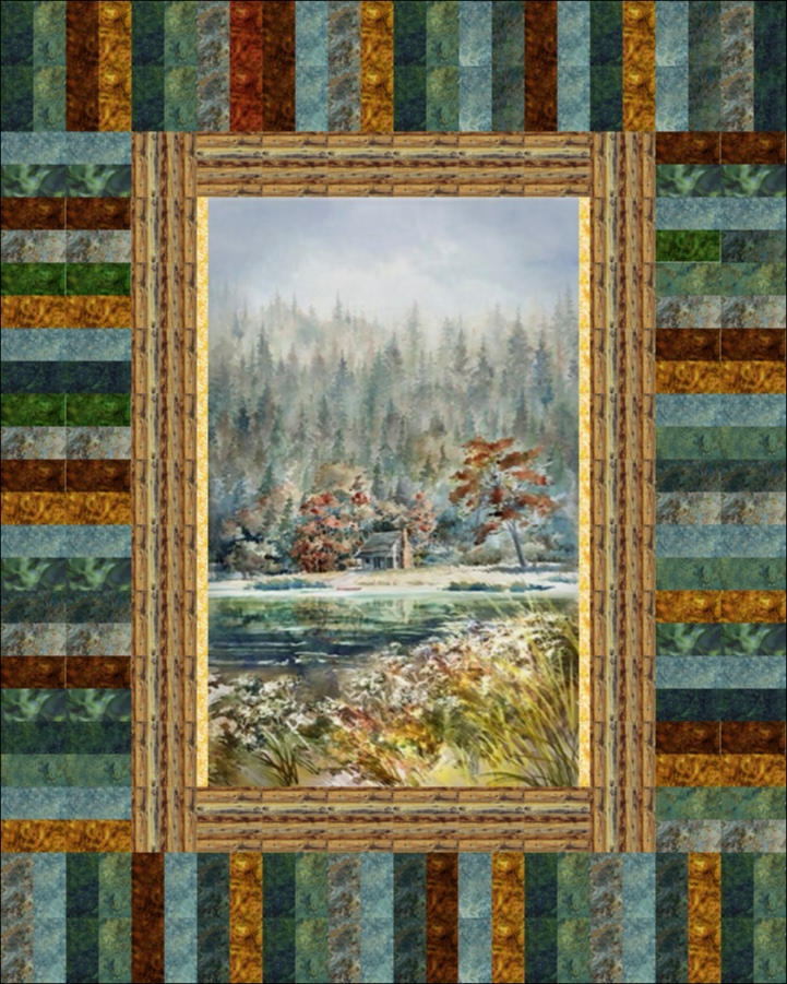 Cabin in the woods 3 quilt design