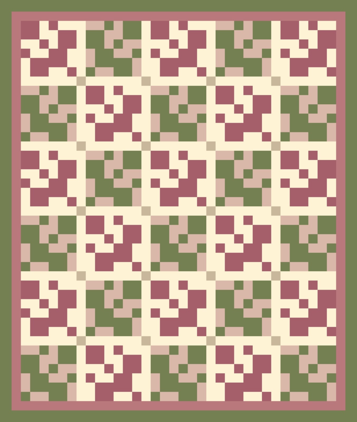 Berry and Moss Disappear quilt by Hawthorn Parlour
