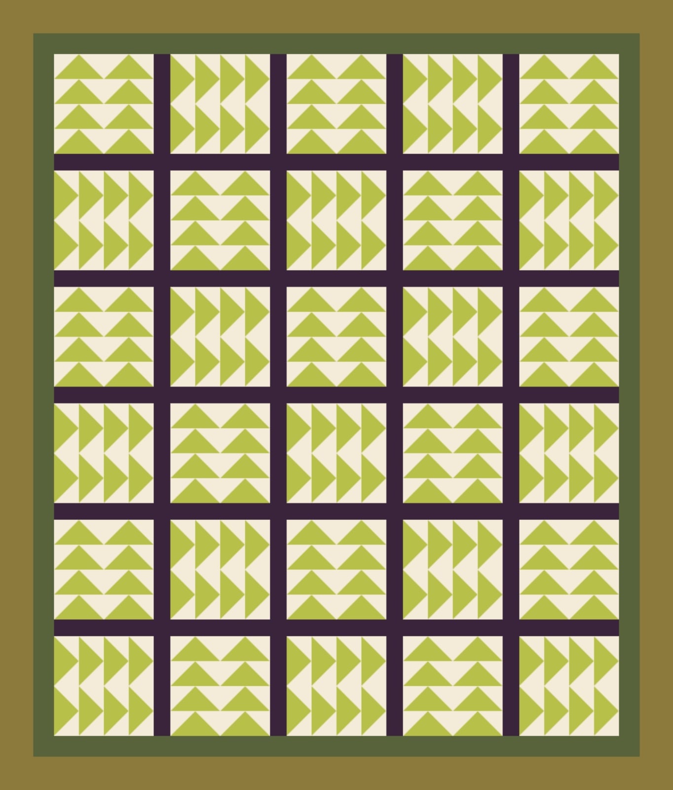 Lichen Goose Chase quilt by Nocturne Patchwork