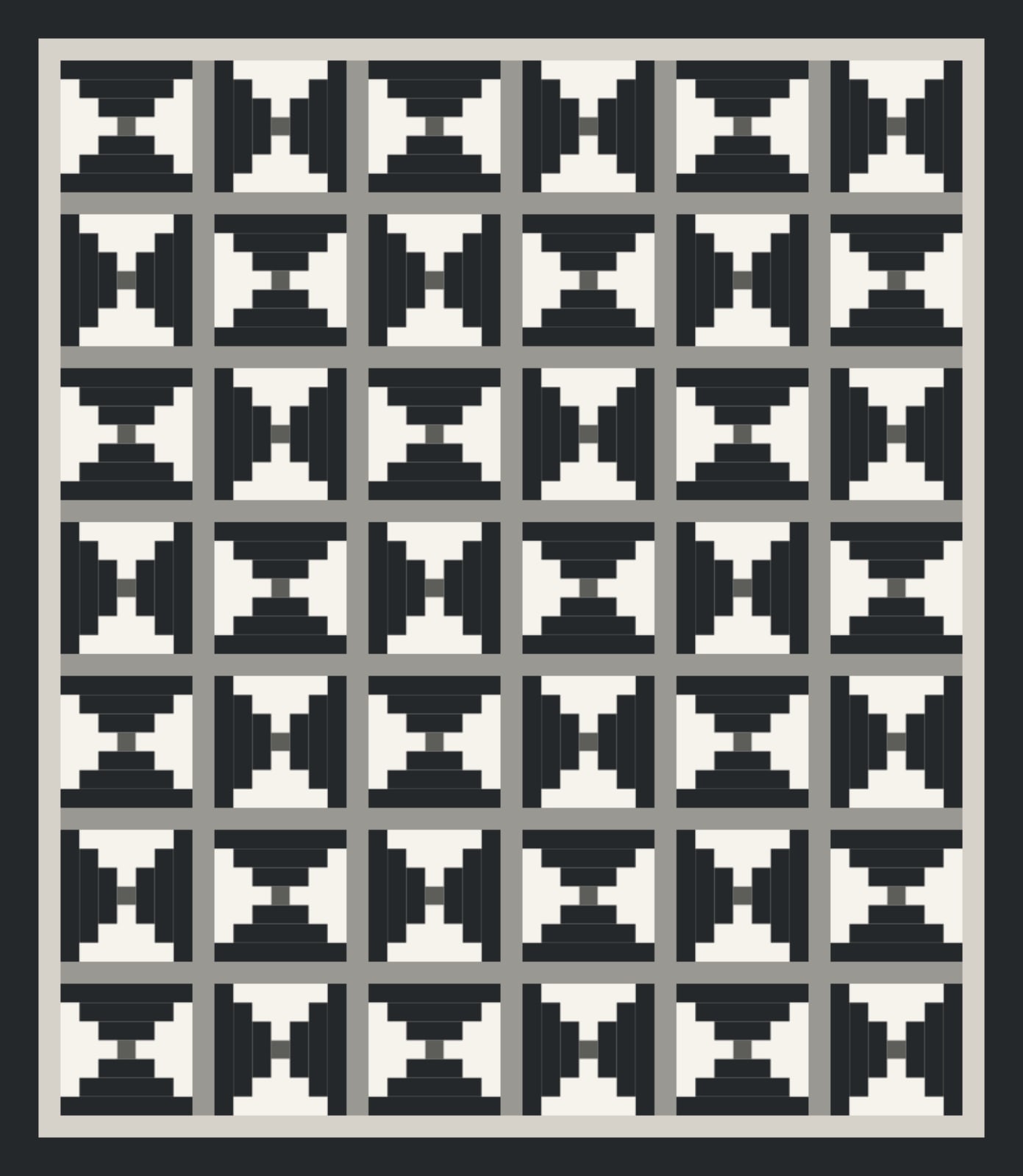 Graphite Courthouse Steps quilt by Kendra Johns
