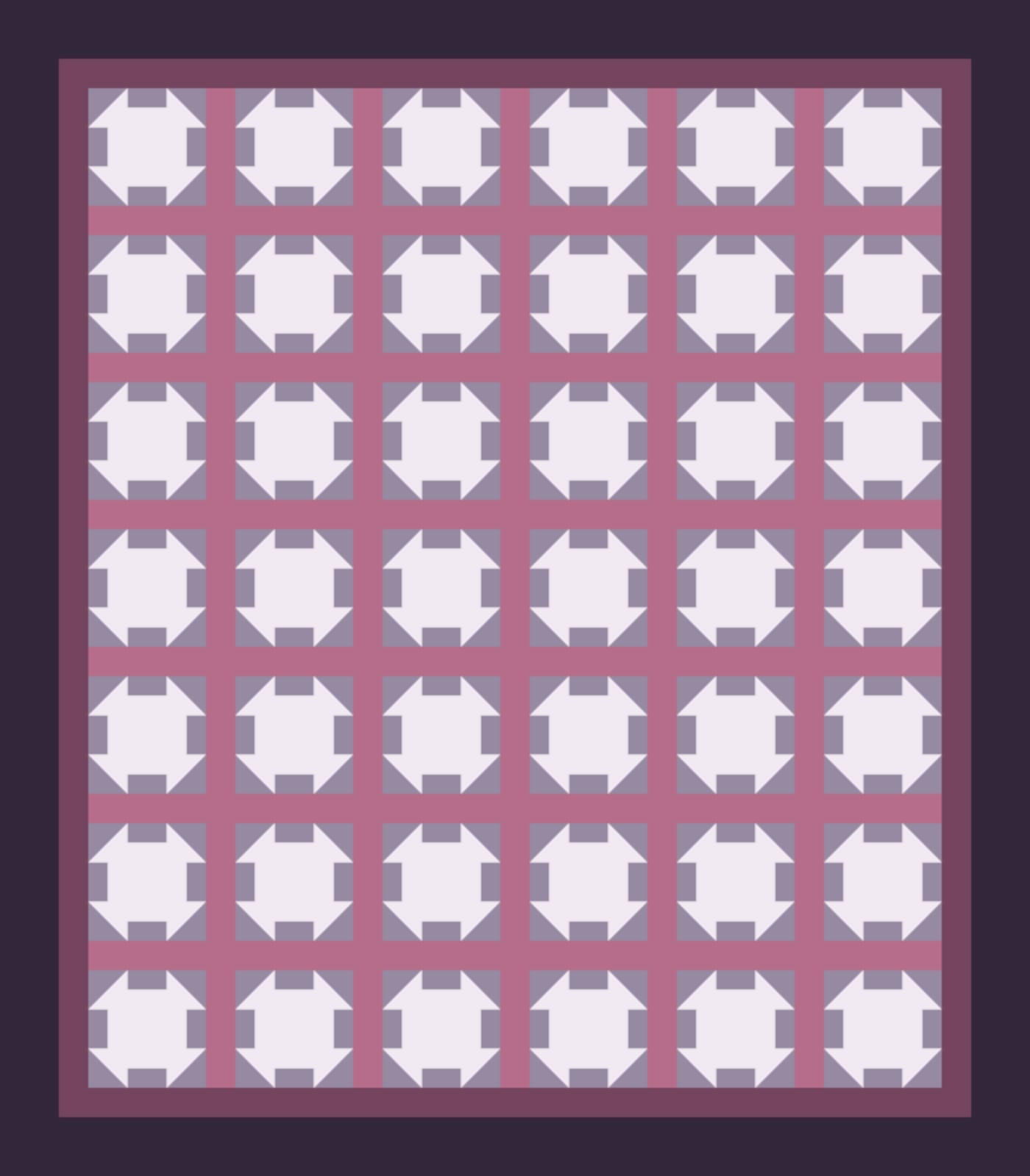 Dusty Violet Churn Dash quilt by Jamie Vale