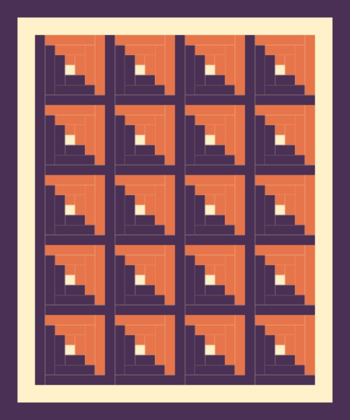 Halloween Lantern Cabins quilt by Candlewick Assembly