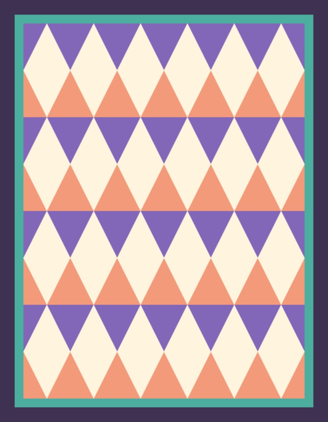 Violet Coral Chevrons quilt by Signal Parade
