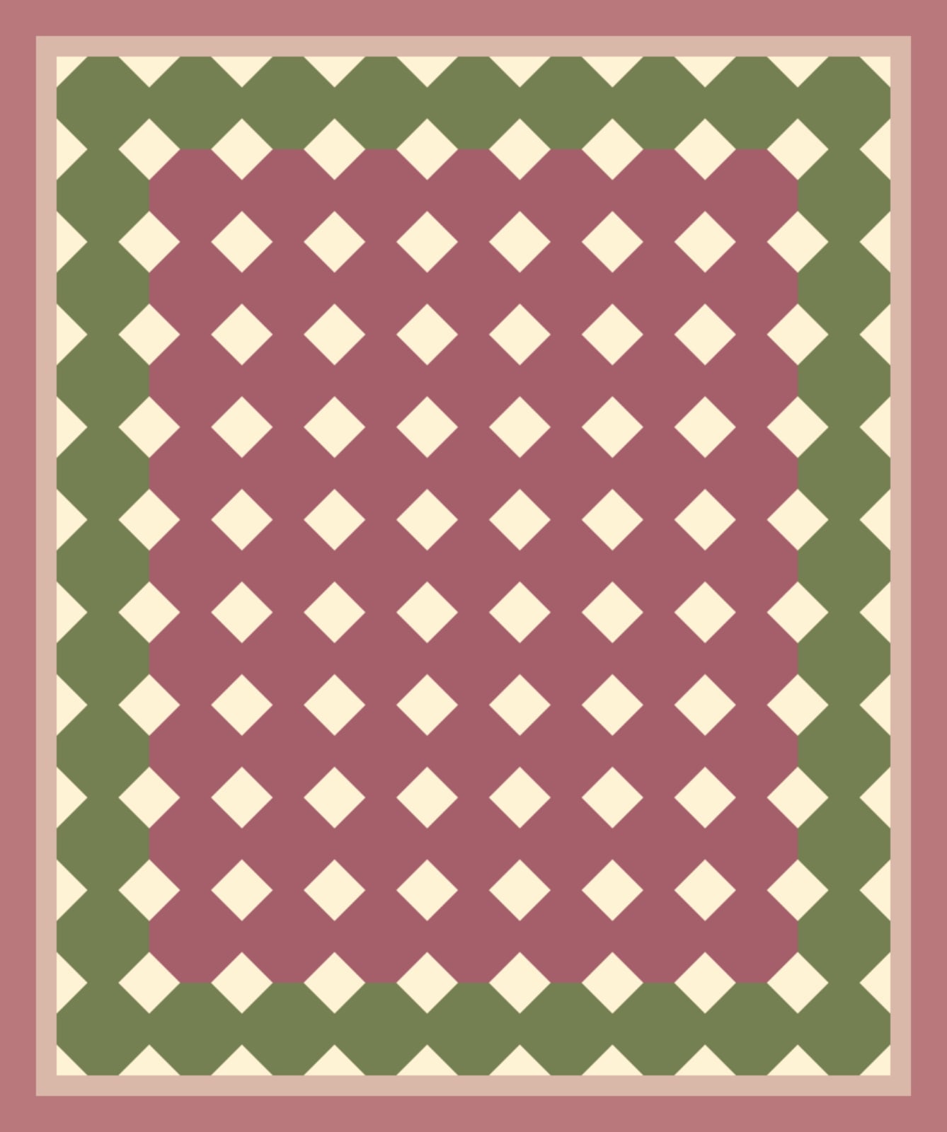 Moss-Framed Berry Snowballs quilt by Hawthorn Parlour