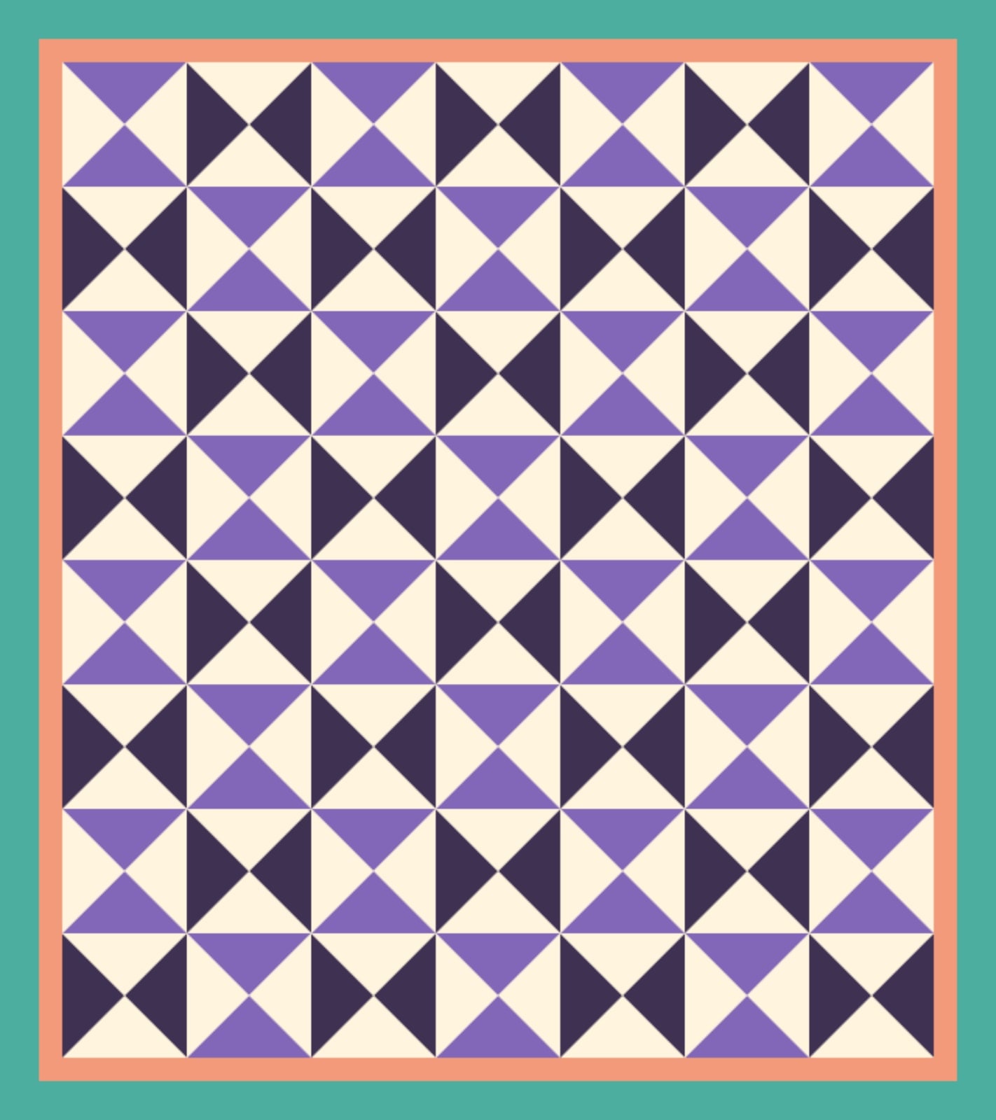 Violet Plum Hourglasses quilt by Signal Parade
