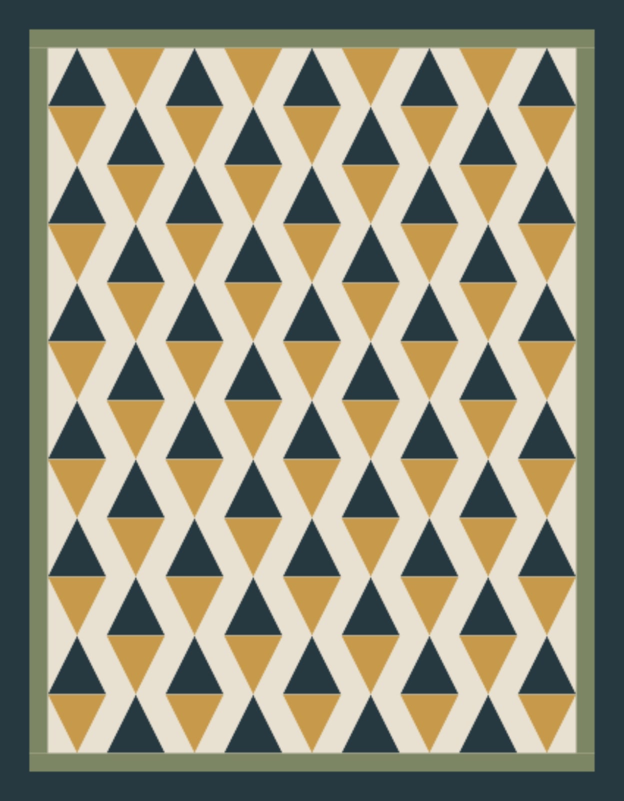 Ink and Ochre Geese quilt by Alder Fold