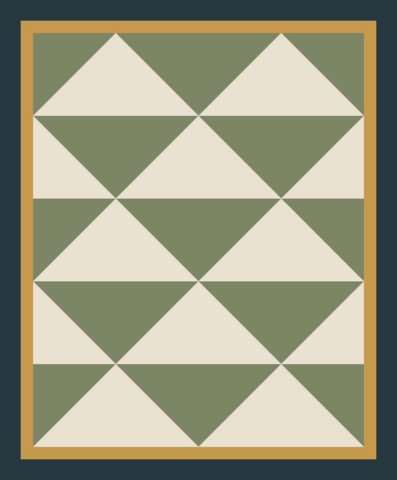 Sage Ink Chevrons quilt by Alder Fold