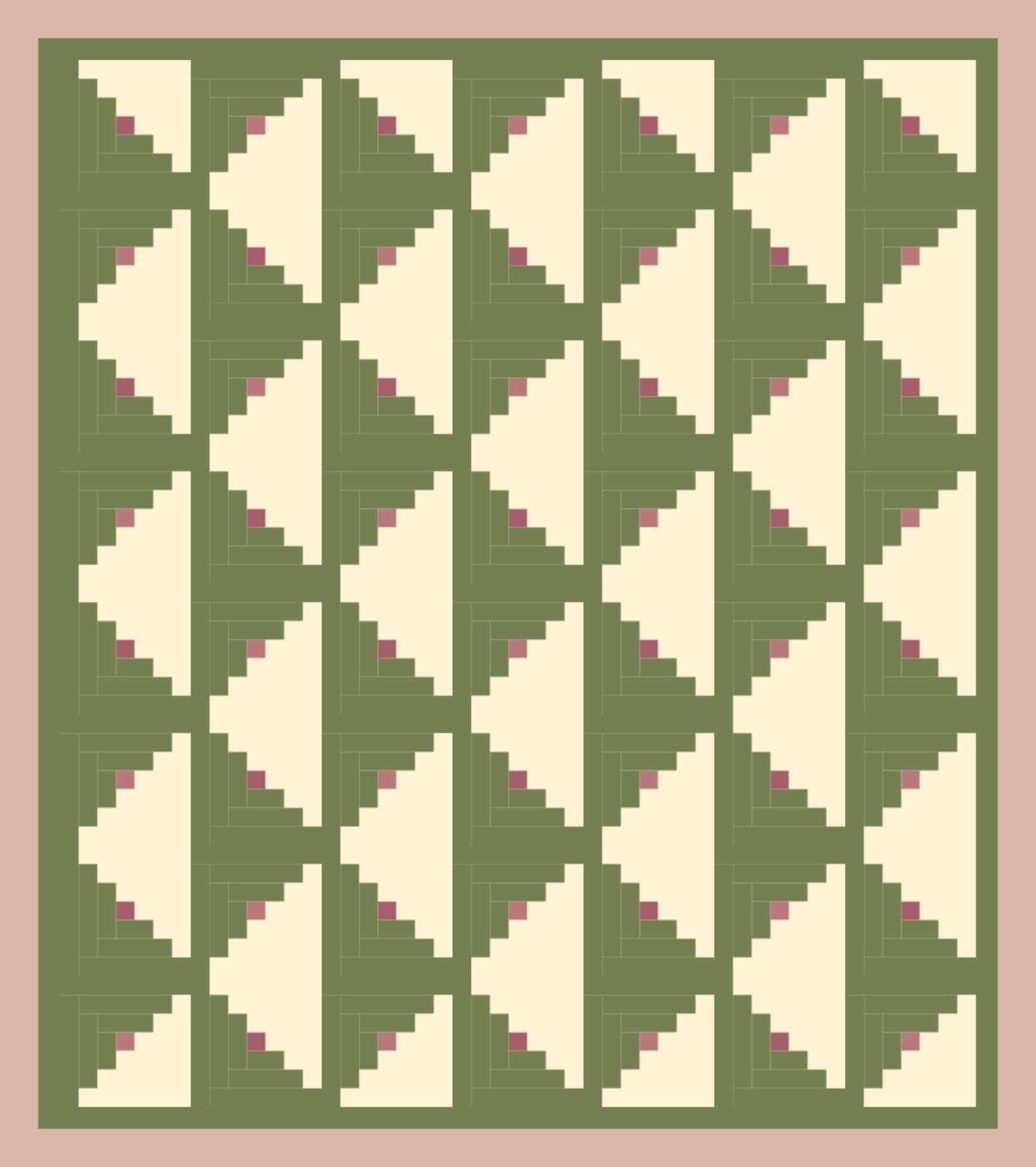 Berry Hearths in Moss quilt by Hawthorn Parlour