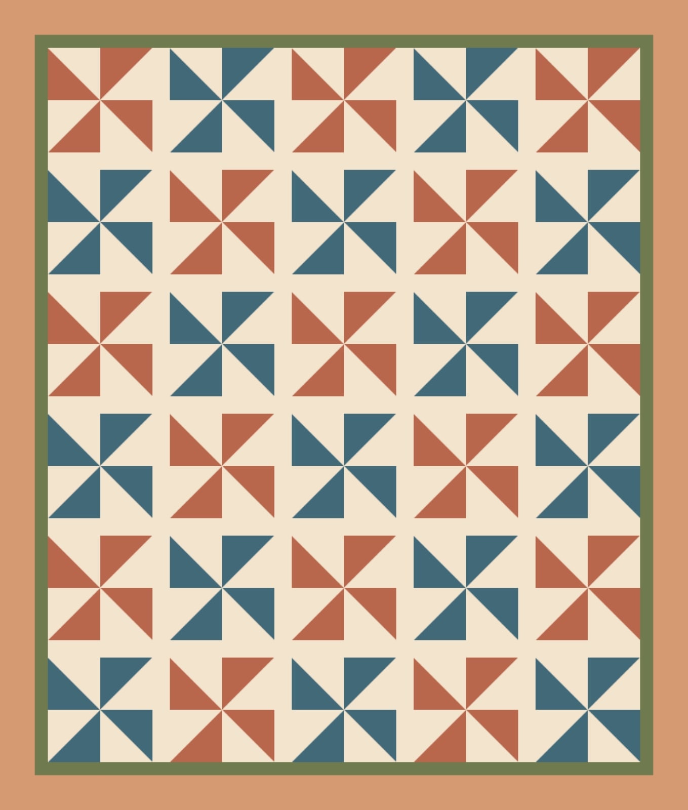 Adobe Ground Pinwheels quilt by Mesa Interval