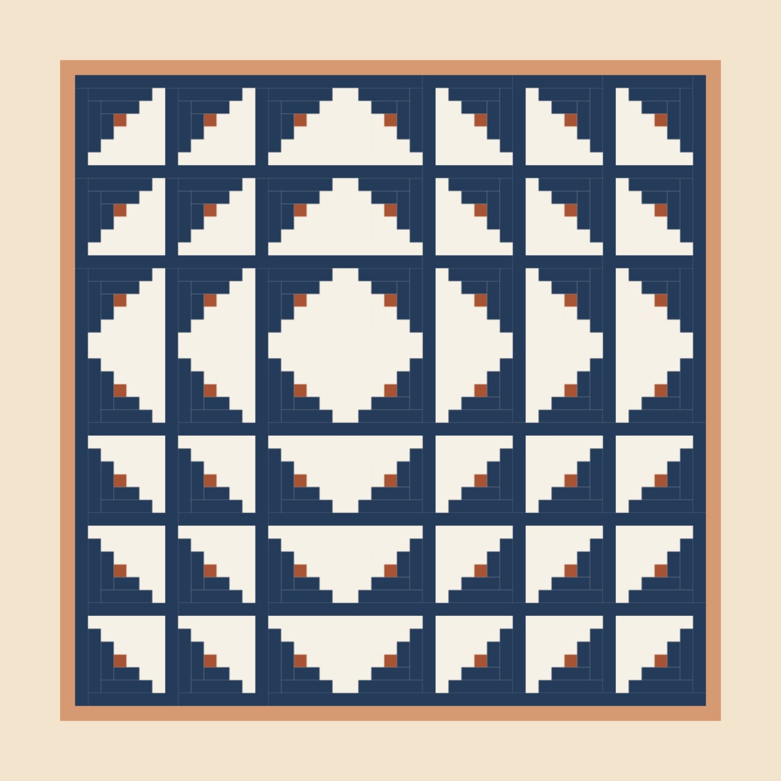 Stepped Cabin Interval quilt by Mesa Interval