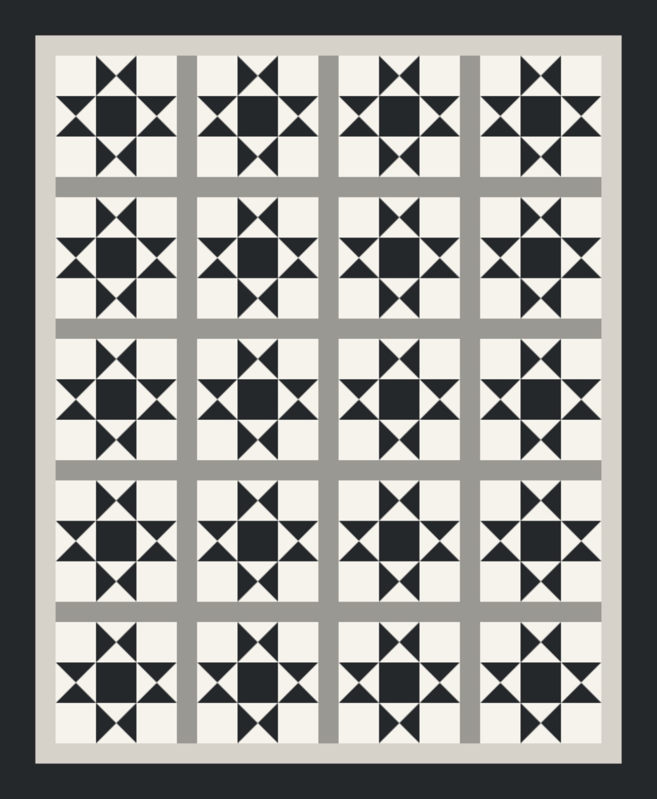 Graphite Ohio Star quilt by Kendra Johns