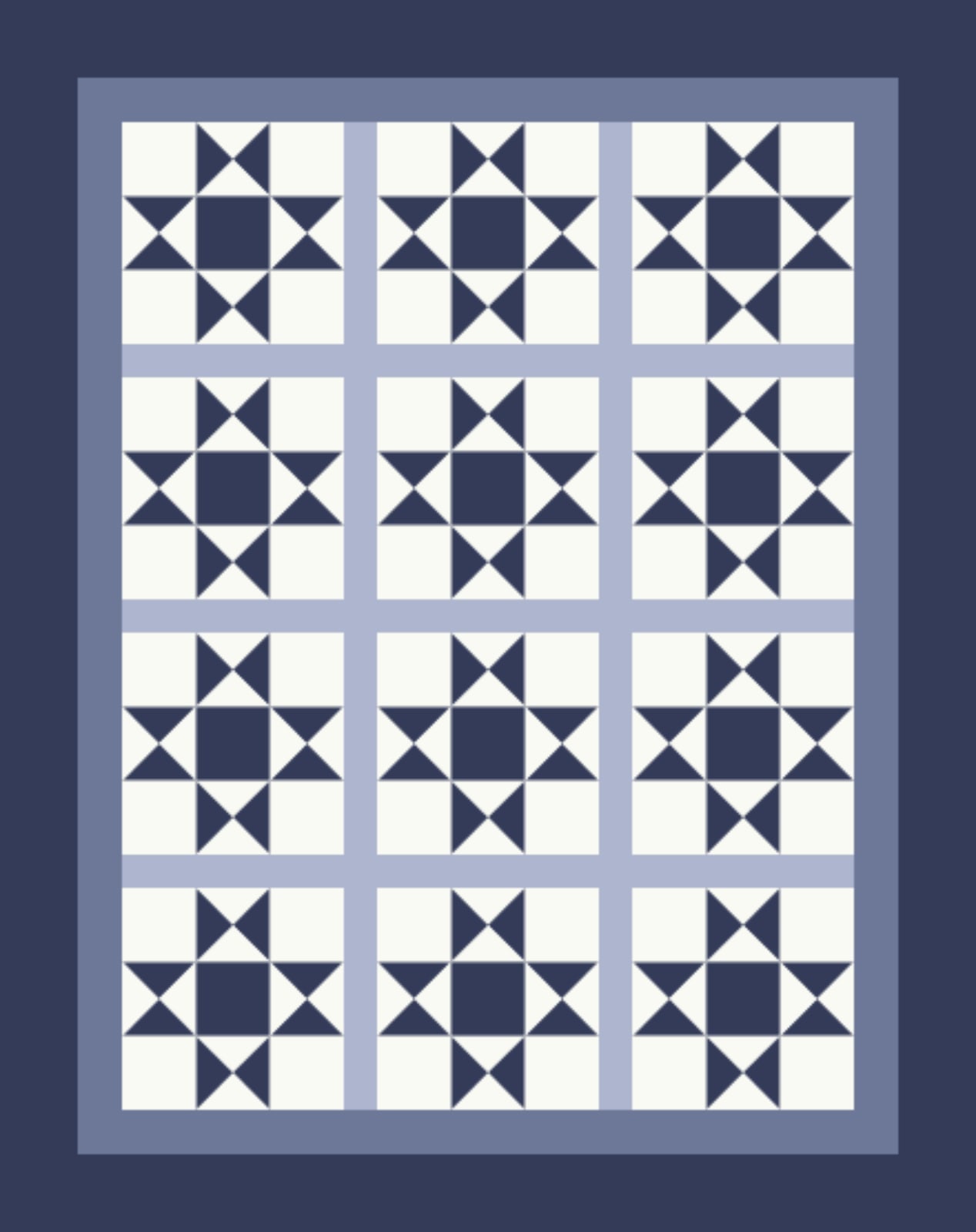 Ink Ohio Stars quilt by Frostline Studio