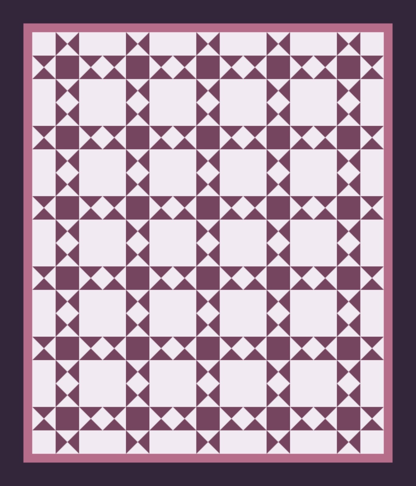Plum Ohio Star quilt by Jamie Vale