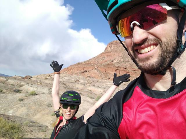 Chris and Melissa mountain biking
