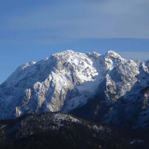 A picture of a snow-capped mountain range