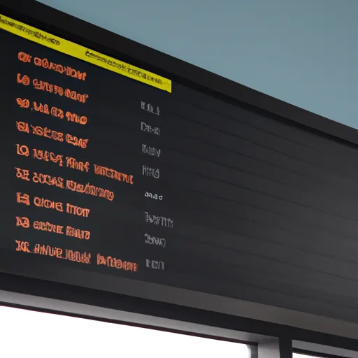 "An airport with flight information board showing cancelled flights due to Mount Etna eruption"