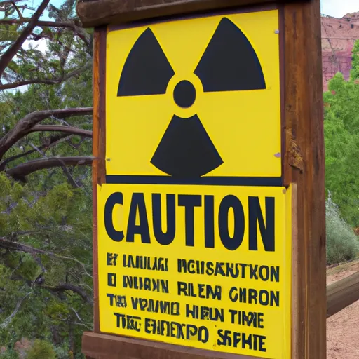 "A radioactive warning sign at the Grand Canyon National Parks Museum"