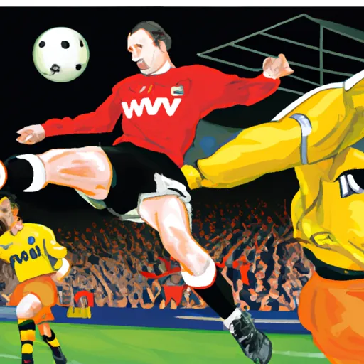 "Manchester United player scoring a goal against Wolves in a football match"