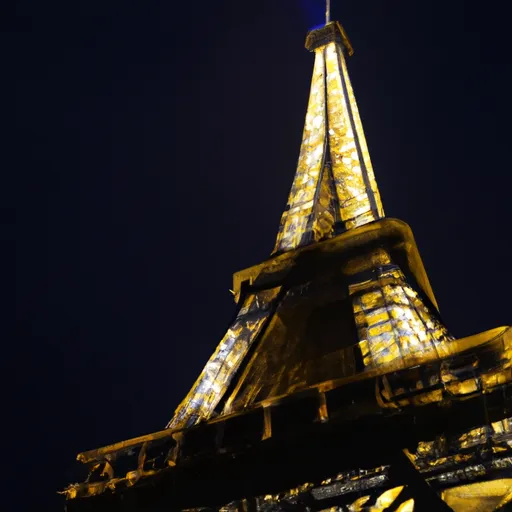 A picture of the Eiffel Tower at night