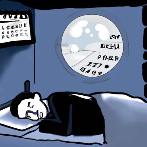 "A person sleeping soundly under a moonlit night, with a calendar marking several days in the background"