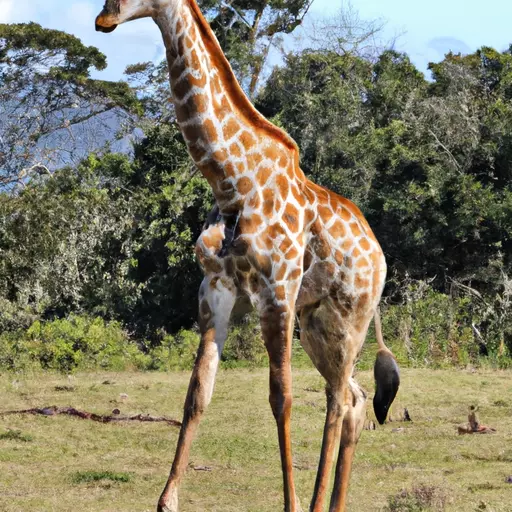 A picture of a giraffe in the savanna