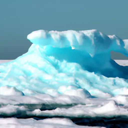 A picture of an iceberg in a frozen sea