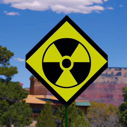 "Radioactive symbol over the Grand Canyon National Park Museum"