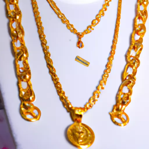 A picture of gold jewelry