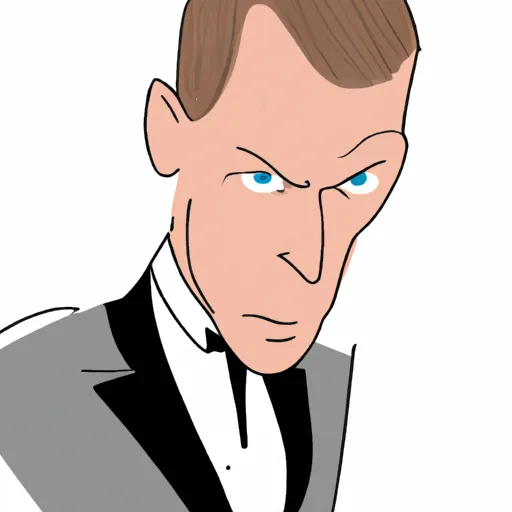 "Caricature of the actor who portrayed James Bond in Casino Royale, Quantum of Solace, Skyfall, Spectre, and No Time to Die"