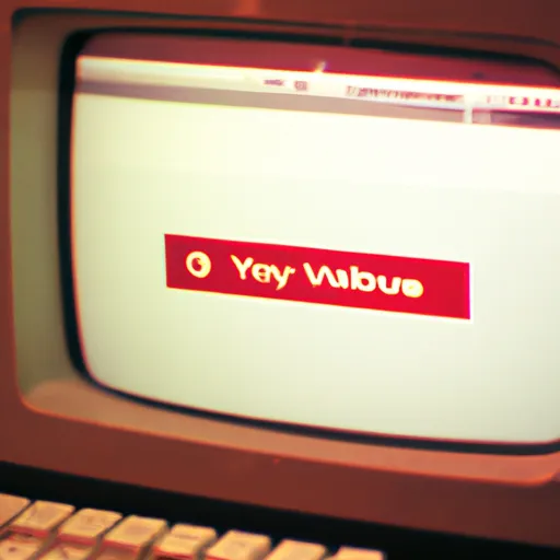 "A vintage computer with YouTube's homepage displaying the first ever video"