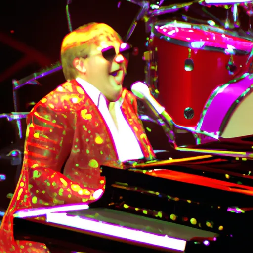 "Elton John on stage during his Farewell Tour"